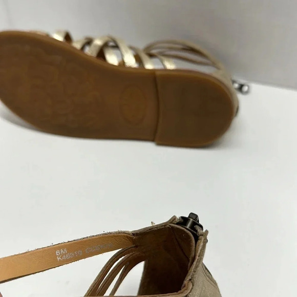 Kork Ease Palmyra Leather Strappy Sandals Shoes Open Toe Metallic Gold Size 8 - Picture 10 of 10